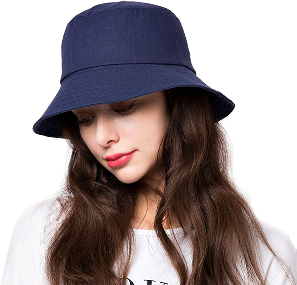 Bucket Hats for Women Sun Beach Hat Teens Girls Wide Brim Summer Fisherman'S Caps UPF 50+ Apparel & Accessories > Clothing Accessories > Hats KYLIE MAX A7-dark Blue  