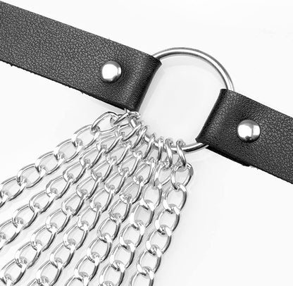 DOTASI Punk Leather Chain Belt Black Layered Body Chain Jewelry Accessory for Women and Girls Apparel & Accessories > Jewelry > Body Jewelry DOTASI   