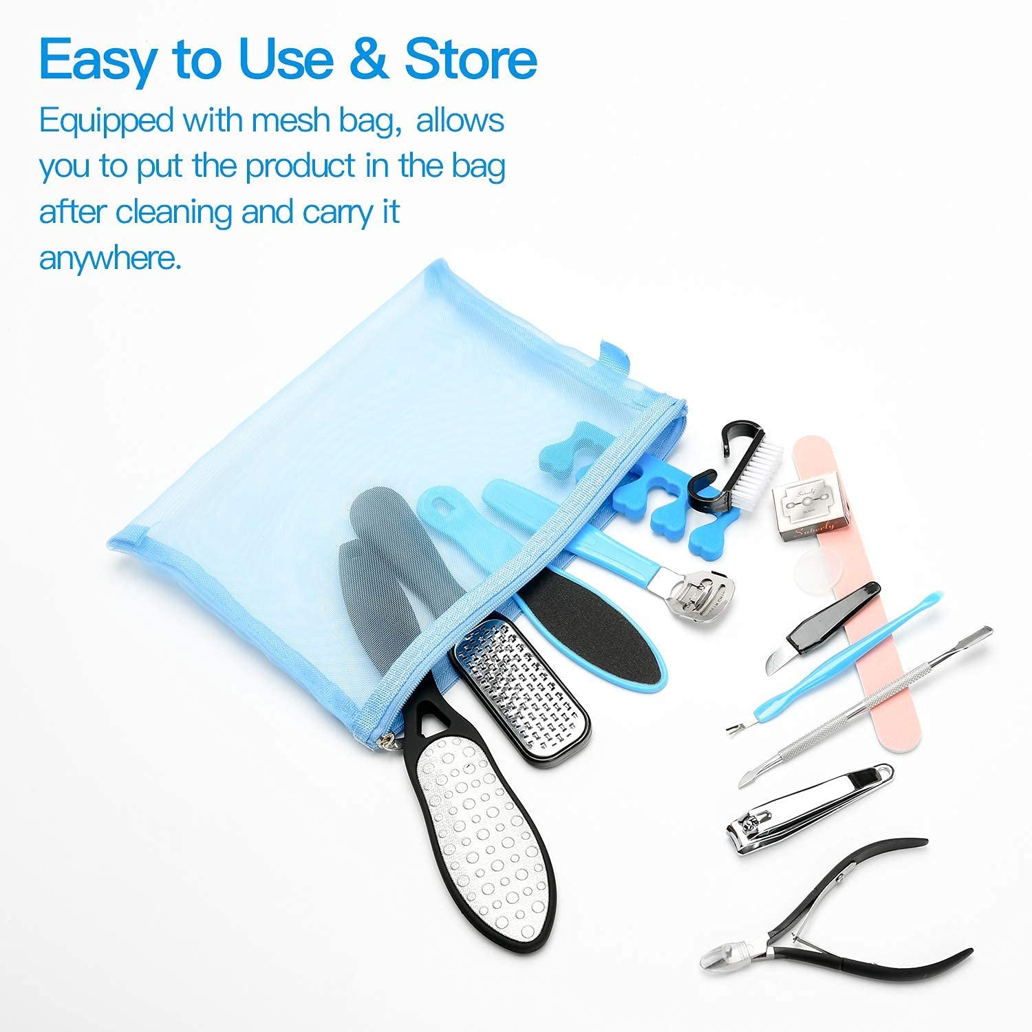 Pedicure Kit, Foot File Set 14 in 1, Professional Manicure Nail Foot Spa Care Tools Double Sided Files Scraper Rasp Heel Feet Peel Dead Skin Remover Callus Exfoliator for Women/Men/Mother’S Day Gift Health & Beauty > Personal Care > Foot Care Wainbowa   