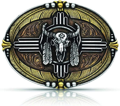 Montana Silversmiths Southwest Collection Attitude Western Belt Buckle Apparel & Accessories > Clothing Accessories > Belt Buckles Montana Silversmiths Southwestern Buffalo - Tri Color  