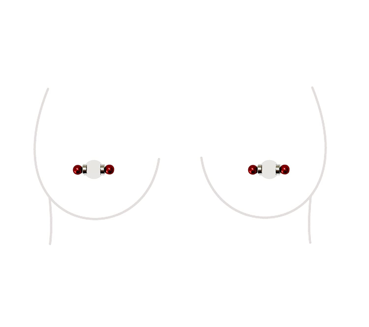 Non-Piercing Nipple Ring Magnetic Barbell Stud Fake Body Jewelry for Women (B - Black (Regular)) Apparel & Accessories > Jewelry > Body Jewelry All Body Art 2 - Regular (Red)  