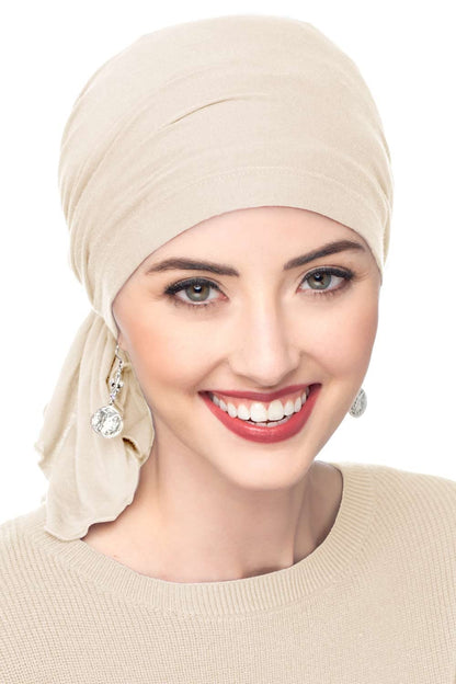 Headcovers Unlimited Slip-On Scarf - Cancer Headwear for Women (Cream) Apparel & Accessories > Clothing Accessories > Headwear Headcovers Cream One Size 