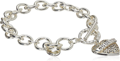 GUESS Women'S Toggle Charm Bracelet, Silver, One Size Apparel & Accessories > Jewelry > Bracelets GUESS Jewelry Child Code   