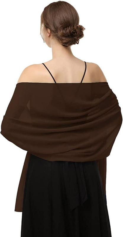 Chiffon Shawls Scarves Wraps for Bridal Wedding Party Evening Dress and Special Occasion Dresses Apparel & Accessories > Clothing Accessories > Scarves & Shawls Baoqiya Brown Length(79") * Width(19") 