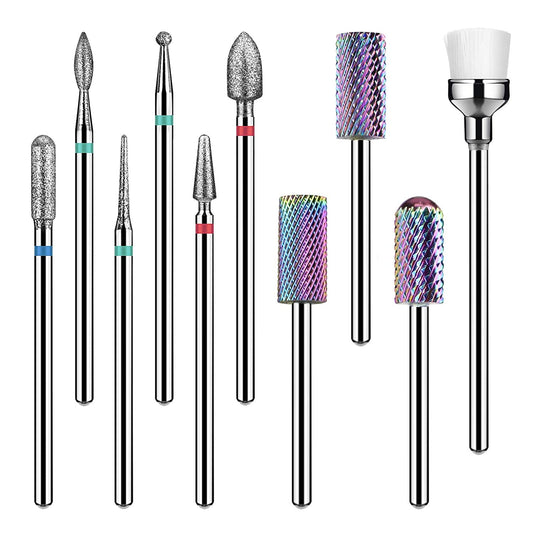 INFELING Nail Drill Bits Set - Nail Bits for Nail Drill, Efile Nail Drill Bits for Acrylic Nails 10Pcs 3/32 Inch Nail Bits for Remove Acrylic Gel Nails Cuticle Manicure Pedicure Tools Health & Beauty > Personal Care > Cosmetics > Cosmetic Tools > Nail Tools INFELING   