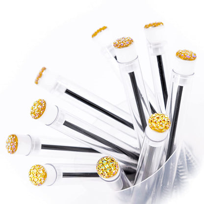 I-Laesh 50 Pcs Lash Brush Eyelash Brushes for Eyelash Extensions Spoolies Cleaning Mascara Wands Tube Diamond Disposable Makeup Tool Applicator Set Sanitary Extension Supplies (Assorted Color) Health & Beauty > Personal Care > Cosmetics > Cosmetic Tools > Makeup Tools i-laesh Diamond Gold 50 PCS 