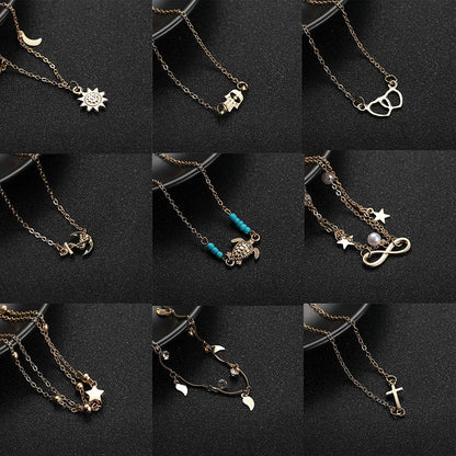 LOYALLOOK 20Pcs Ankle Bracelets for Women Adjustable Beach Anklet Set Star Heart Turtle Infinite Anklets Apparel & Accessories > Jewelry > Anklets LOYALLOOK   
