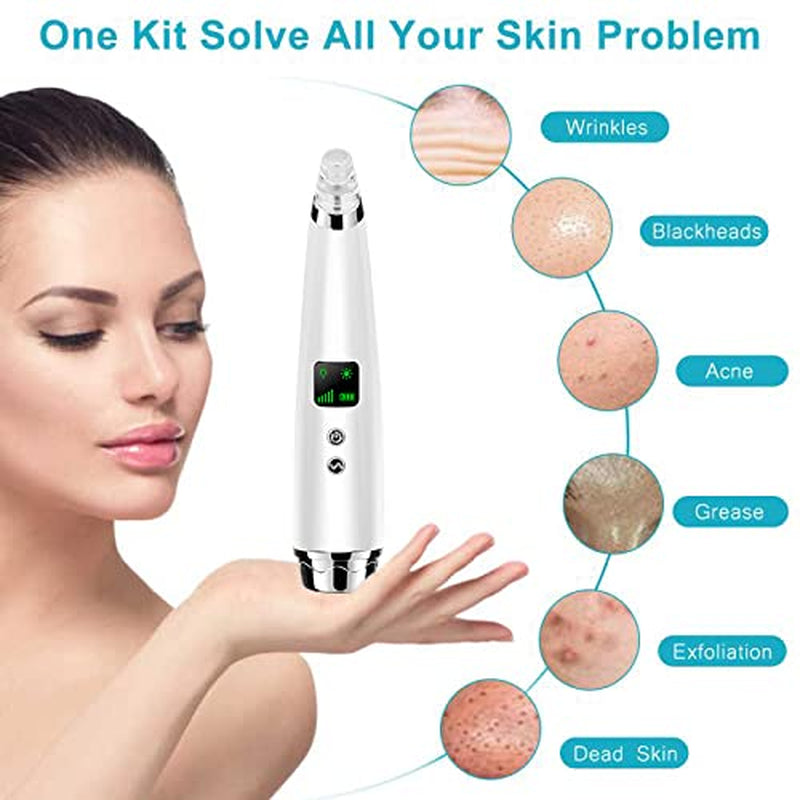 Handsomeface Blackhead Remover, Remover Vacuum Pore Cleaner Electric Suction, Facial Device Acne Comedone Extractor Tool USB with Hot Compress 5 Probes for Nose Face Women Health & Beauty > Personal Care > Cosmetics > Cosmetic Tools > Skin Care Tools Handsomeface   