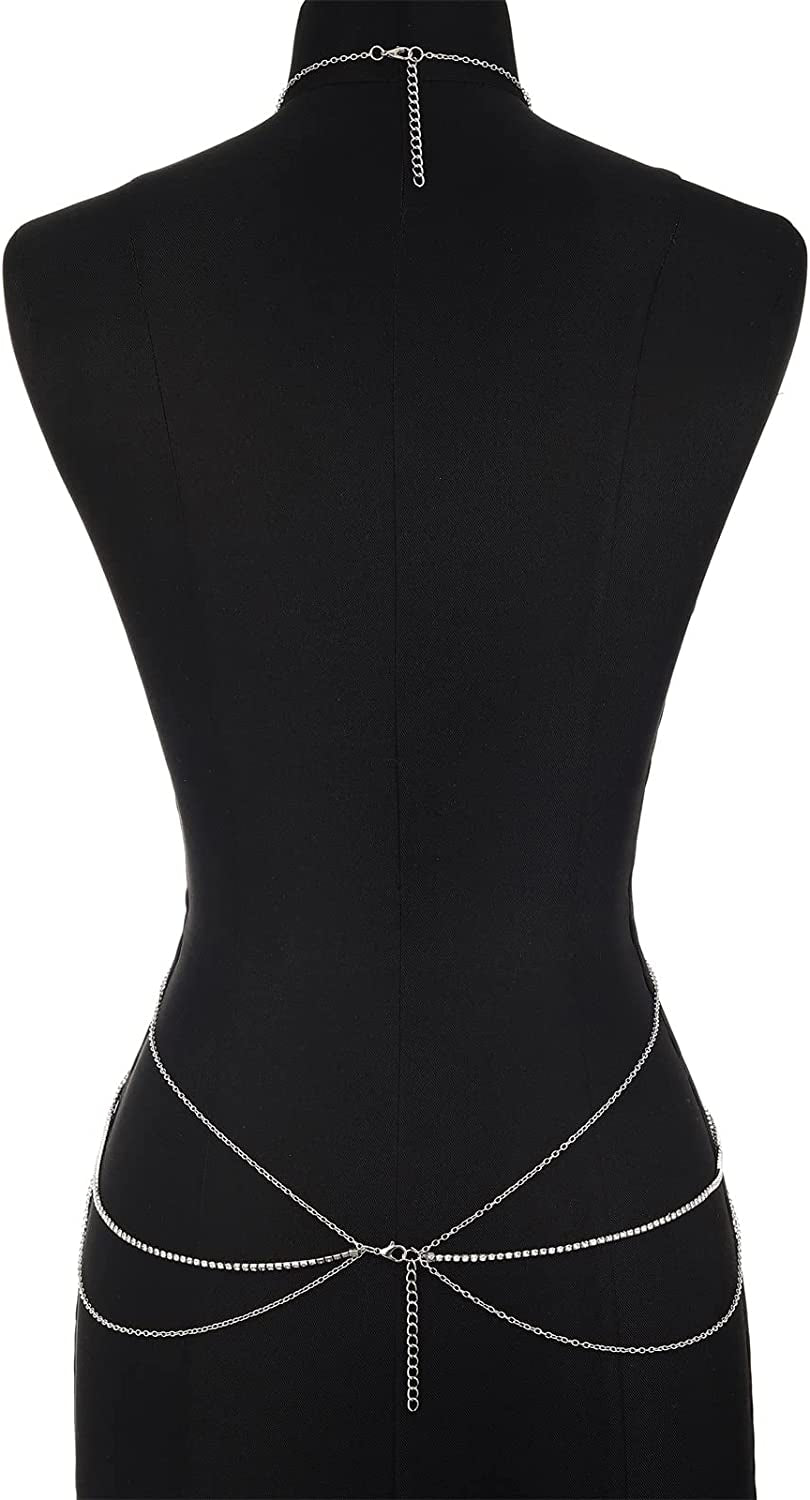Rhinestone Body Chains Jewelry for Women and Girls Sexy Belly Waist Chain Bikini Beach Accessories Apparel & Accessories > Jewelry > Body Jewelry FNQUFUJ   