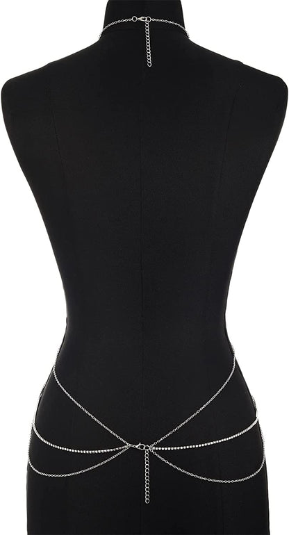 Rhinestone Body Chains Jewelry for Women and Girls Sexy Belly Waist Chain Bikini Beach Accessories Apparel & Accessories > Jewelry > Body Jewelry FNQUFUJ   