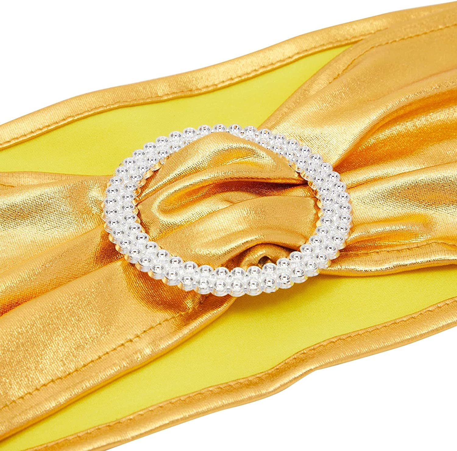 Gold Chair Sashes Bulk 100 Pack for Wedding Reception, Banquet Hotel Events, Baby Shower, Birthday Party Apparel & Accessories > Clothing Accessories > Sashes Juvale   