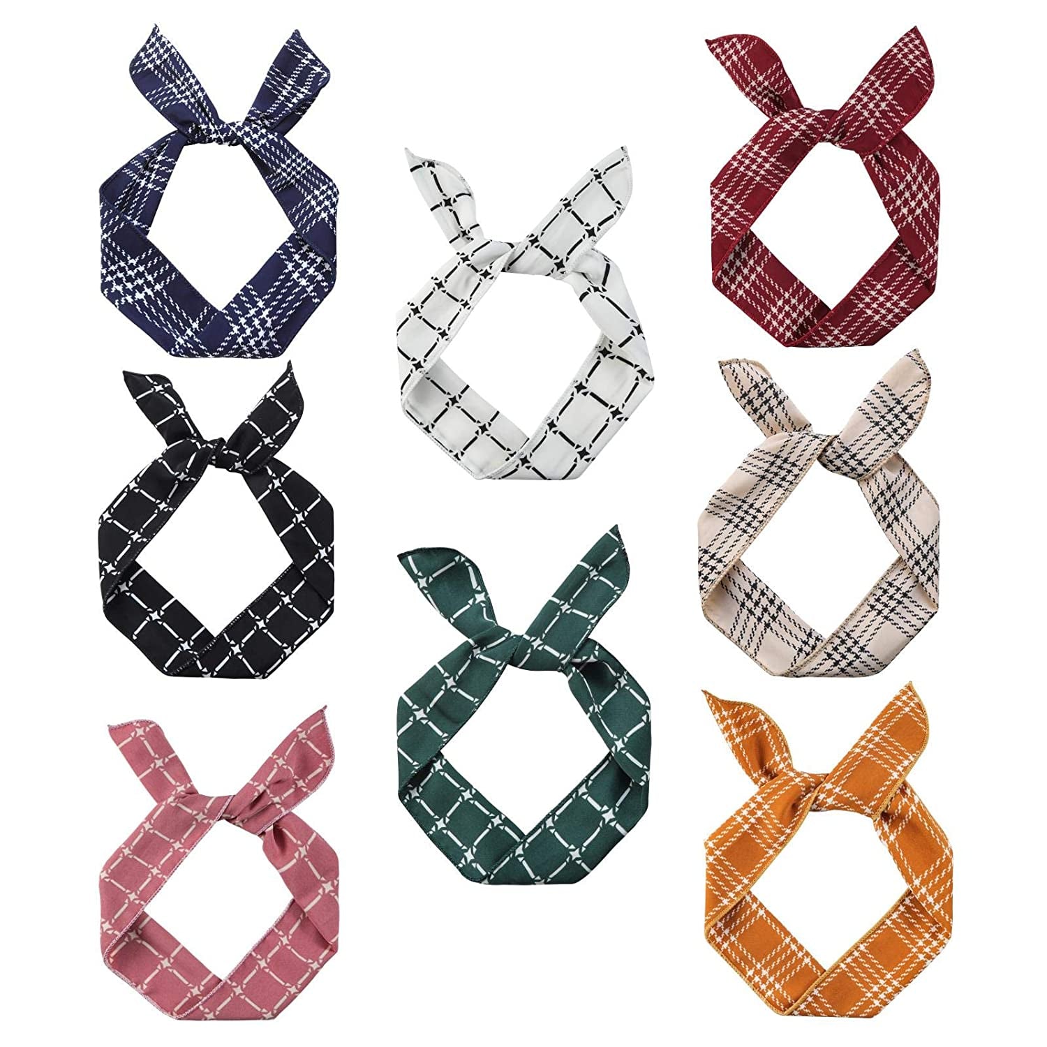 Wire Headbands for Women Paisley Twist Bow Hair Bands Bunny Ears Headwraps Wire Hair Holder Hair Accessories for Workout Yoga Running Soccer Sports Pack of 6 Apparel & Accessories > Clothing Accessories > Bandanas & Headties ONEYE check  