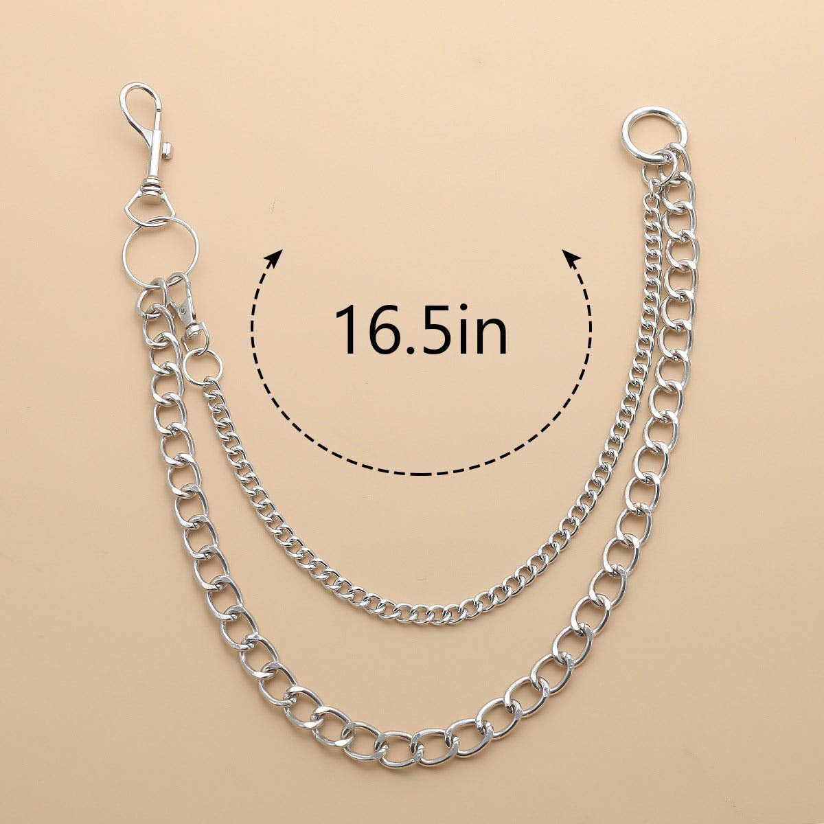Bodiy Pocket Wallet Chain Silver Cuban Jean Pants Belt Chains Waist Belly Body Chain Jewelry for Women and Girls Apparel & Accessories > Jewelry > Body Jewelry BODIY   