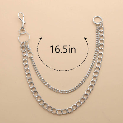 Bodiy Pocket Wallet Chain Silver Cuban Jean Pants Belt Chains Waist Belly Body Chain Jewelry for Women and Girls Apparel & Accessories > Jewelry > Body Jewelry BODIY   