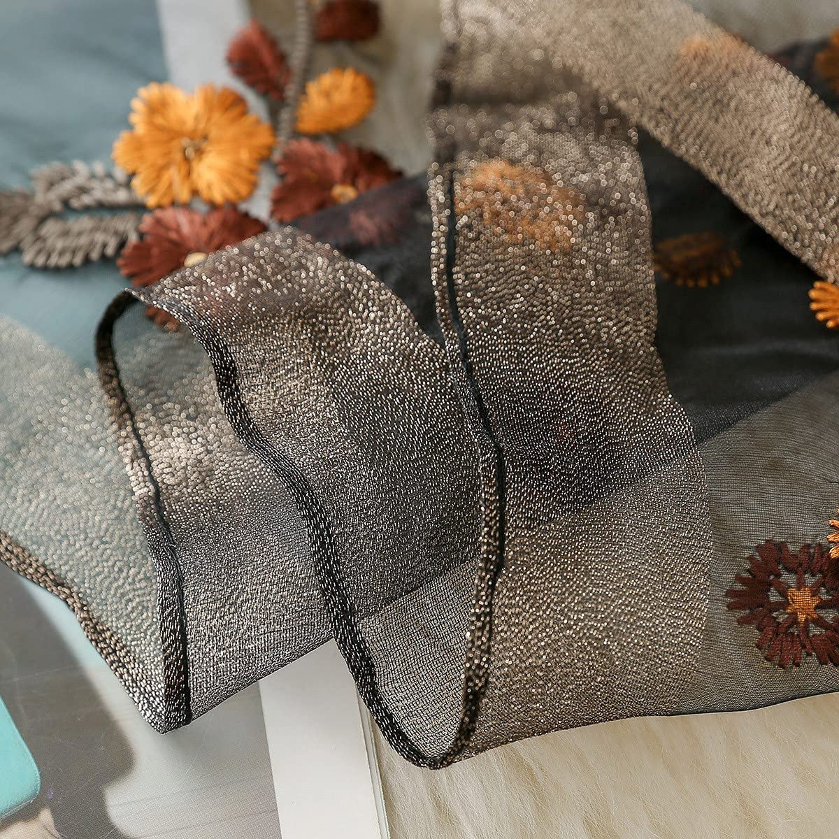 WINCESS.YU Silk Scarf for Women Lightweight Shawls and Wraps for Weddings Fashion Pashmina Shawl Embroidered Scarves Apparel & Accessories > Clothing Accessories > Scarves & Shawls WINCESS.YU   