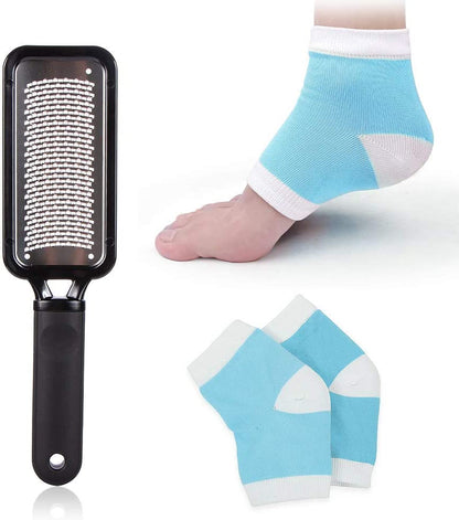 UNIMEIX Pumice Stone for Feet and Heel Scraper for Feet Set - Foot Scrubber ,Callus Remover for Feet Pedicure Exfoliation Tool ,For Foot Care Spa-To Smooth Dry Cracked Heels and Calloused Health & Beauty > Personal Care > Foot Care UNIMEIX Foot File + Heel Socks Blue  