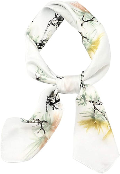 Women'S Fashion Soft Large Satin Square Chiffon Polyester Scarf Set Head Neck Multiuse Solid Colors Available Apparel & Accessories > Clothing Accessories > Bandanas & Headties Persmileful Black Painting  