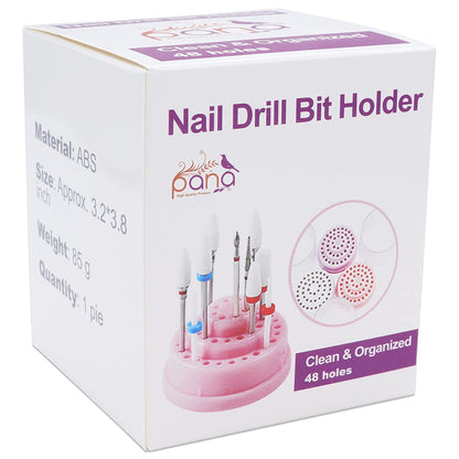 PANA Nail Drill Bit Holder Stand Display Organizer- Dust Proof Storage Container Box Case Tools for Home Use or Nail Salon - (48 Holes, Silver) Health & Beauty > Personal Care > Cosmetics > Cosmetic Tools > Nail Tools PANA   