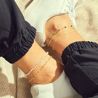 RS Pure by Ross-Simons Italian 14Kt Yellow Gold Paper Clip Link Anklet. 9 Inches Apparel & Accessories > Jewelry > Anklets Ross-Simons   