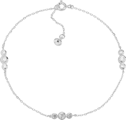 Silpada .925 Sterling Silver Anklet for Women, Cubic Zirconia Ankle Bracelet, Jewelry Gift Idea, Clarity Loll', 9" + 1" Apparel & Accessories > Jewelry > Anklets Richline Group   