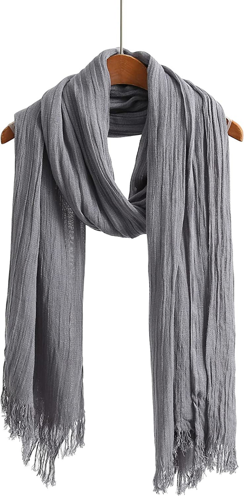 Jeelow Lightweight Summer Scarf Light Shawl Wrap Linen Feel Scarves for Men and Women Apparel & Accessories > Clothing Accessories > Scarves & Shawls Jeelow Charcoal  
