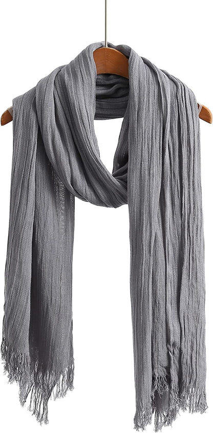 Jeelow Lightweight Summer Scarf Light Shawl Wrap Linen Feel Scarves for Men and Women Apparel & Accessories > Clothing Accessories > Scarves & Shawls Jeelow Charcoal  