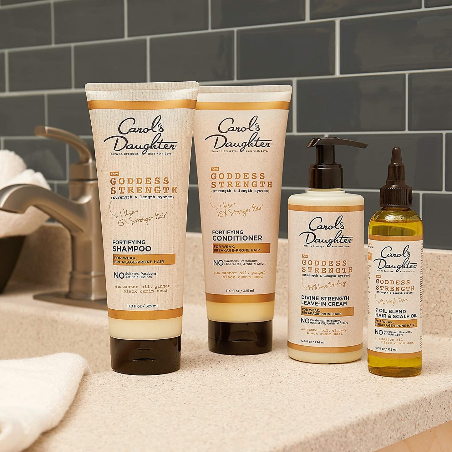 Carol’S Daughter Goddess Strength Sulfate Free Shampoo with Castor Oil for Curly, Wavy, Natural Hair, Anti-Breakage and Anti-Frizz Hair Product, Add Moisture to Dry, Damaged Hair, 11 Fl Oz Health & Beauty > Personal Care > Hair Care Carol's Daughter   