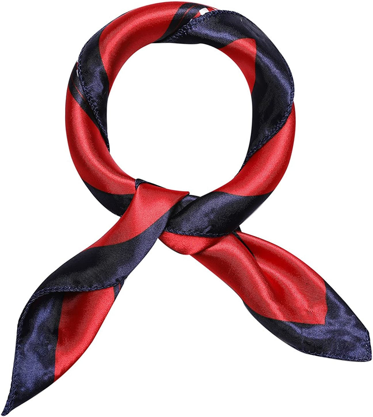 Uxcell Women'S Floral Leopard Polka Dots Striped Print Square Kerchief Neck Scarf Shawl Apparel & Accessories > Clothing Accessories > Scarves & Shawls uxcell Red 19.5*19.5 