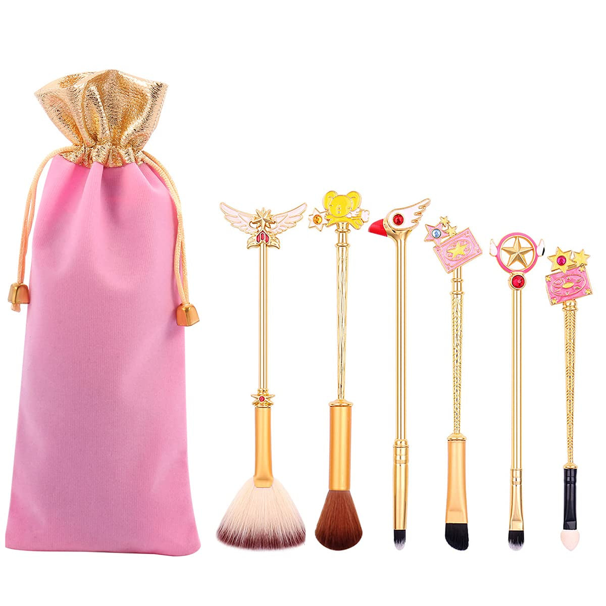 Makeup Brushes Set,Magic 5Pcs Cosmetic Brushes Wand Kit for Women Eye Shadow Eyeliner Blending Pencil Lip Foundation Brushes with Gift Bag,Bright Gold Health & Beauty > Personal Care > Cosmetics > Cosmetic Tools > Makeup Tools Van Billion Gold,6  