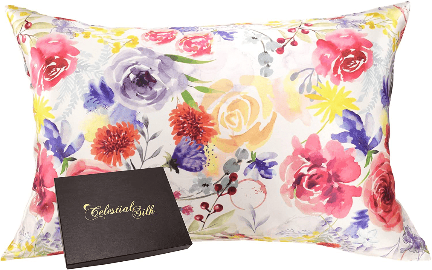 Celestial Silk 100% Pure Mulberry Silk Pillowcase Premium 25 Momme for Hair and Skin, Hypoallergenic Charmeuse Silk Weave on Both Sides - Hidden Zipper Closure (King, Vintage Pink) Arts & Entertainment > Party & Celebration > Gift Giving Celestial Silk Floral King 