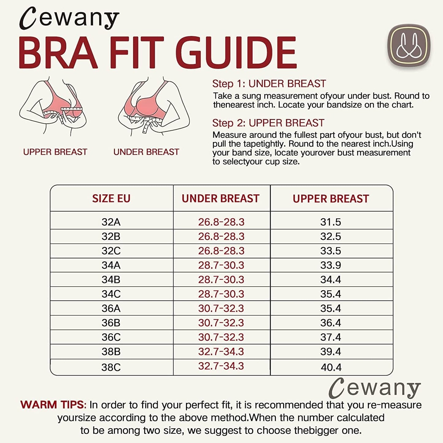 Cewany Lady Comfort Sexy Bra Front Buckle Bra Lace Underwire Push up Bra