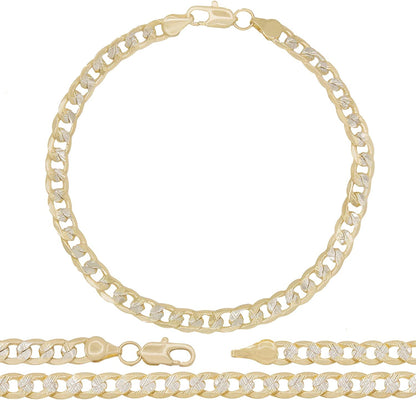 BEBERLINI Cuban Link 14K Gold Filled Diamond Cut Anklet Curb Foot Chain Bracelet Fashion Jewelry Gifts for Women Teen Girls Length 10'' Apparel & Accessories > Jewelry > Anklets BéBérlini 6 mm Two Tone  