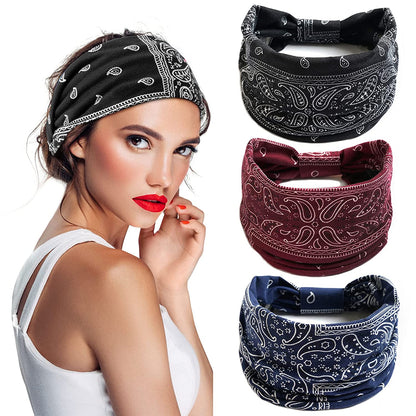 S&N Remille 3 Pack Wide Boho Headbands for Women and Girls, Elastic Turban Head Wrap Non-Slip Hair Bands for Sport Yoga and Running Headband Apparel & Accessories > Clothing Accessories > Bandanas & Headties S&N Remille Set-3  