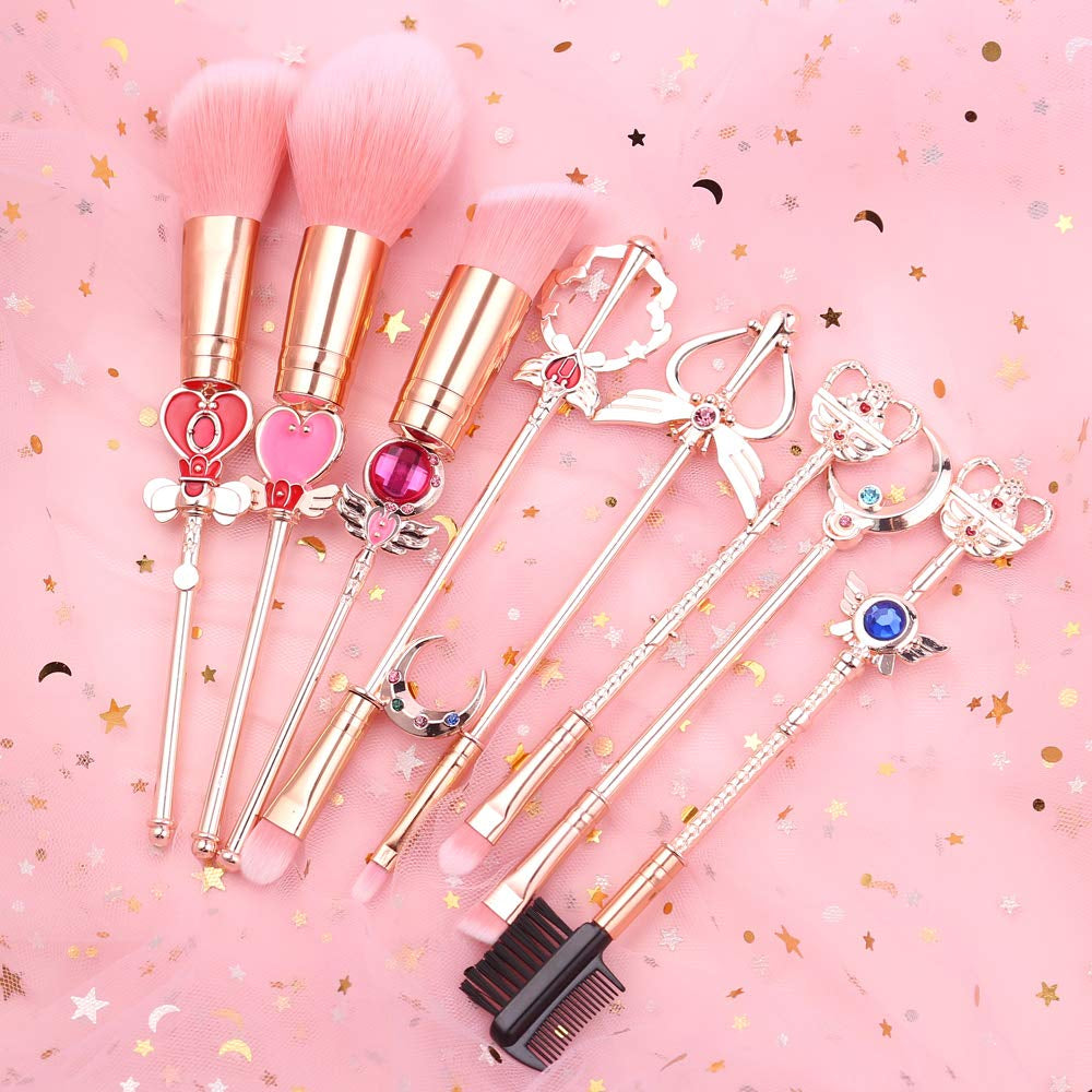 Sailormoon Makeup Brushes Set - 8Pcs Cosmetic Makeup Brush Set Professional Tool Kit Set Pink Drawstring Bag Included (8Pcs Makeup Brushes) Health & Beauty > Personal Care > Cosmetics > Cosmetic Tools > Makeup Tools rongji jewelry   