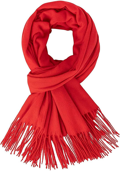 Century Star Women'S Fall Winter Scarf Classic Tassel Plaid Scarf Warm Tartan Wrap Shawl Apparel & Accessories > Clothing Accessories > Scarves & Shawls Century Star Red One Size 