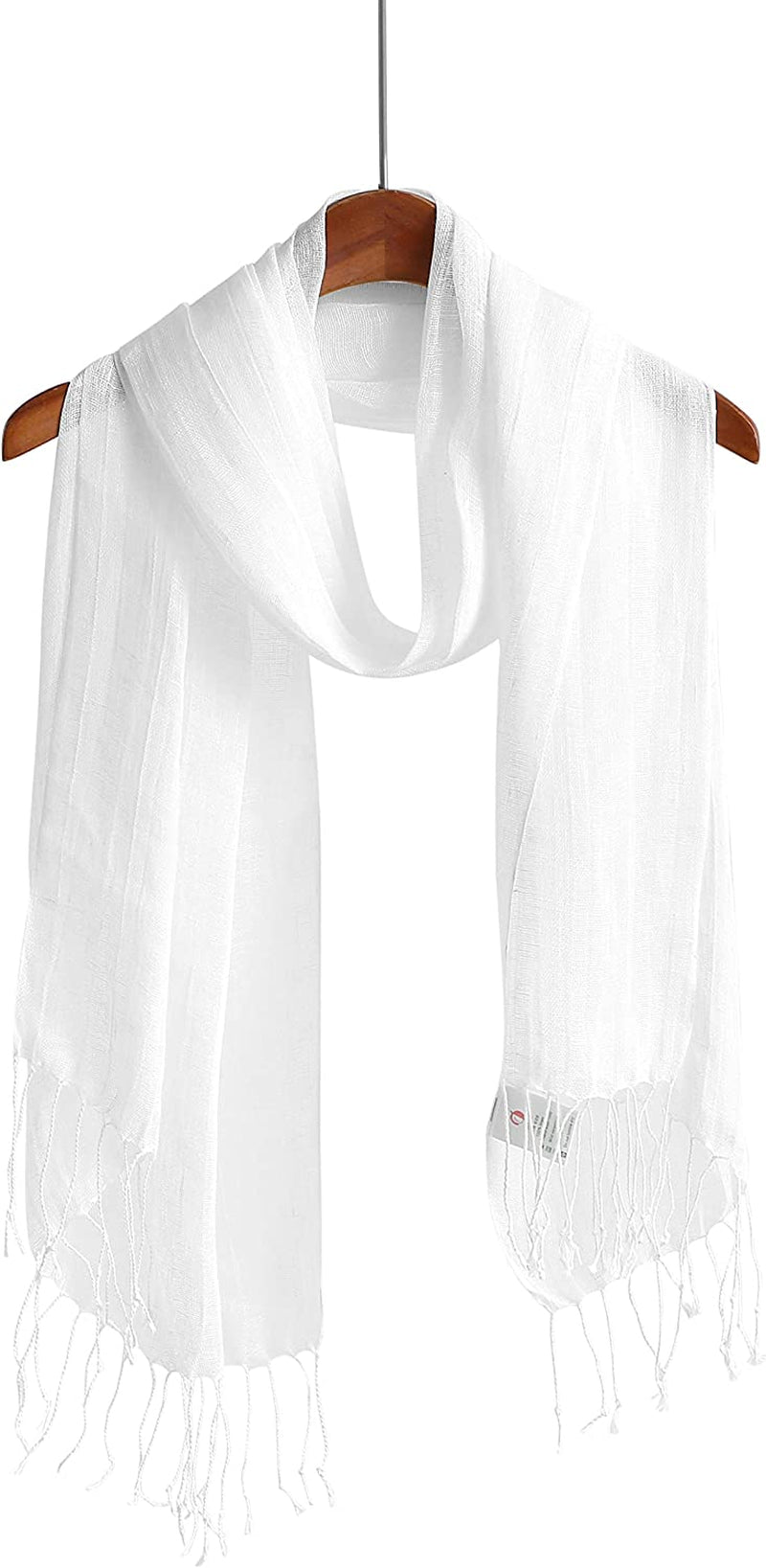 Jeelow Lightweight Summer Scarf Light Shawl Wrap Linen Feel Scarves for Men and Women Apparel & Accessories > Clothing Accessories > Scarves & Shawls Jeelow Modal White  