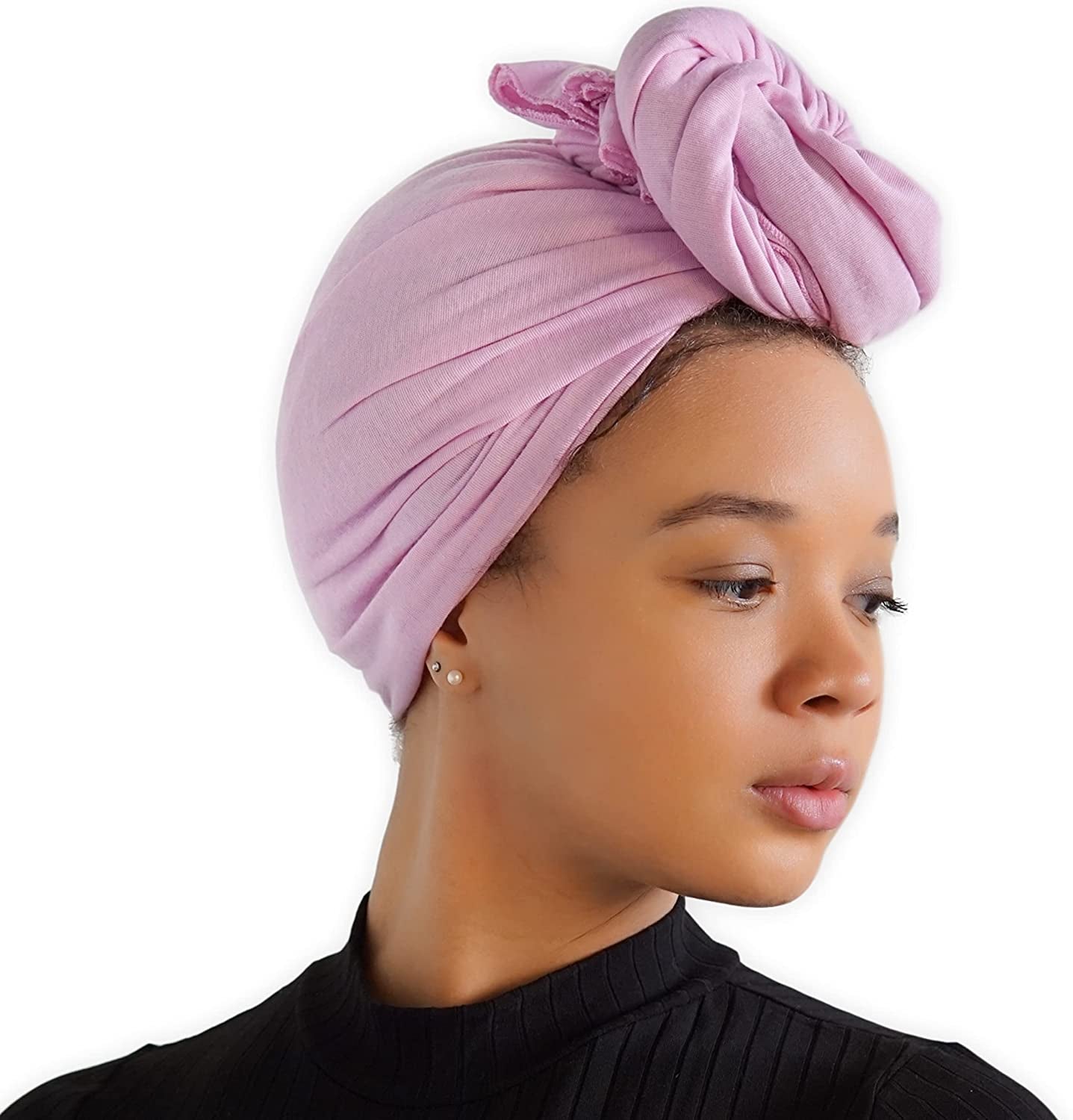 Head Wrap for Black Women - African Hair Wrap & Hair Scarf - Jersey Hair Turbans for Women - Soft & Breathable Headwrap Apparel & Accessories > Clothing Accessories > Bandanas & Headties Olivia Sylx Rose Pink  