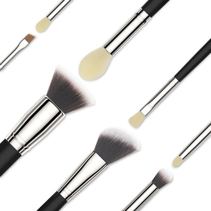 Emaxdesign 8 Pieces Makeup Brush Set Face Eye Shadow Eyeliner Foundation Blush Lip Makeup Brushes Powder Liquid Cream Cosmetics Blending Brush Tools (Silver Black) Health & Beauty > Personal Care > Cosmetics > Cosmetic Tools > Makeup Tools EmaxDesign   