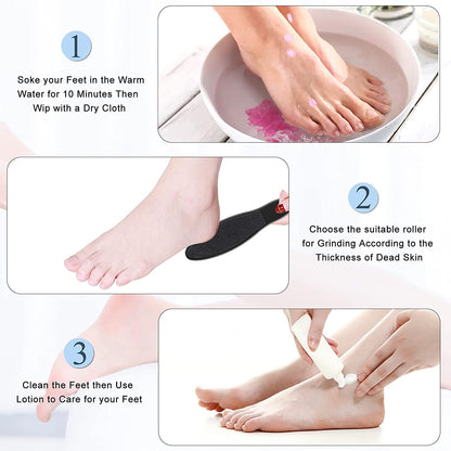 Electric Callus Remover for Feet, Rechargeable Foot File Pedicure Tools,12 in 1 Pedicure Kit for Cracked Heels Calluses Dead Skin,Pedi Foot Scrubber with 3 Roller Heads,2 Speed,Battery Display Health & Beauty > Personal Care > Foot Care SIHOHAN   
