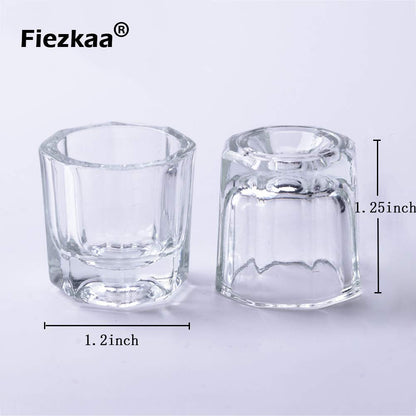 Fiezkaa 2Pcs Dappen Dish for Acrylic Nails, Clear Glass Acrylic Nail Monomer Liquid Bowl, Acrylic Powder Holder, Acrylic Glass Jar Dampen Dish Liquid Cup for Nail Art Manicure Care Tools Health & Beauty > Personal Care > Cosmetics > Cosmetic Tools > Nail Tools fiezkaa   