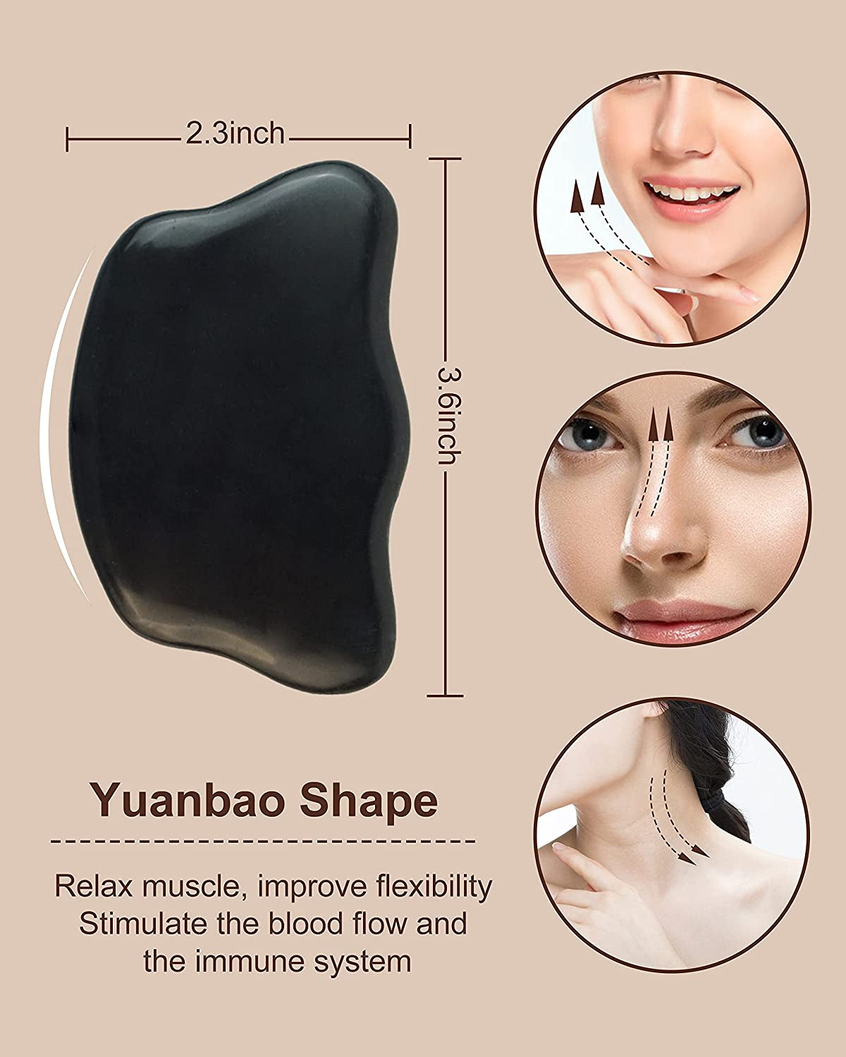 Gua Sha Facial Tools, 4 Pcs Guasha Tool for Face and Body, Gua Sha Stones Set, Bian Stone Massage Tools for IASTM/ASTYM by Mohern Health & Beauty > Personal Care > Cosmetics > Cosmetic Tools > Skin Care Tools MoHern   