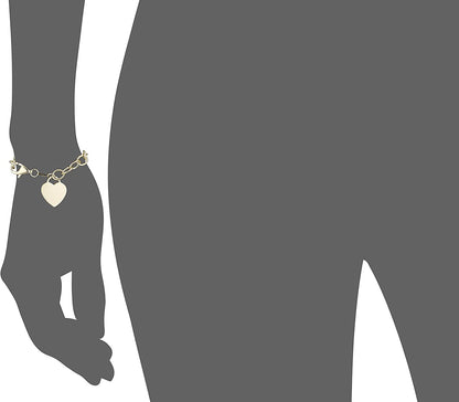 Collection Sterling Silver Heart Tag Bracelet, 7.5" Apparel & Accessories > Jewelry > Bracelets Amazon Collection   