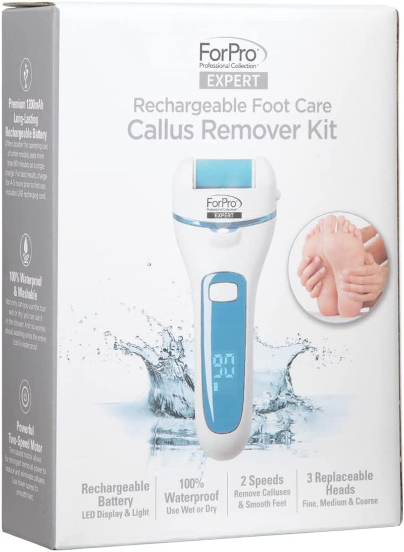Forpro Expert Rechargeable Foot Care Callus Remover Kit, Electric Callus Remover for Feet, Portable Pedicure Tool with 3 Replaceable Heads Health & Beauty > Personal Care > Foot Care ForPro Professional Collection   