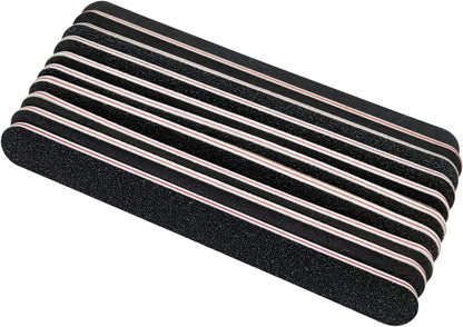 Nail File 10 PCS Professional Double Sided 100/180 Grit Nail Files Emery Board Black Manicure Pedicure Tool and Nail Buffering Files Health & Beauty > Personal Care > Cosmetics > Cosmetic Tools > Nail Tools HeeYaa   