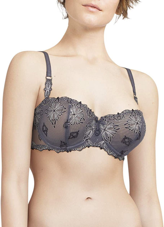 Chantelle Strapless Bra Model Champs Elysées Coloris Vert Grey (Cashmere Grey 05b) / (32) B