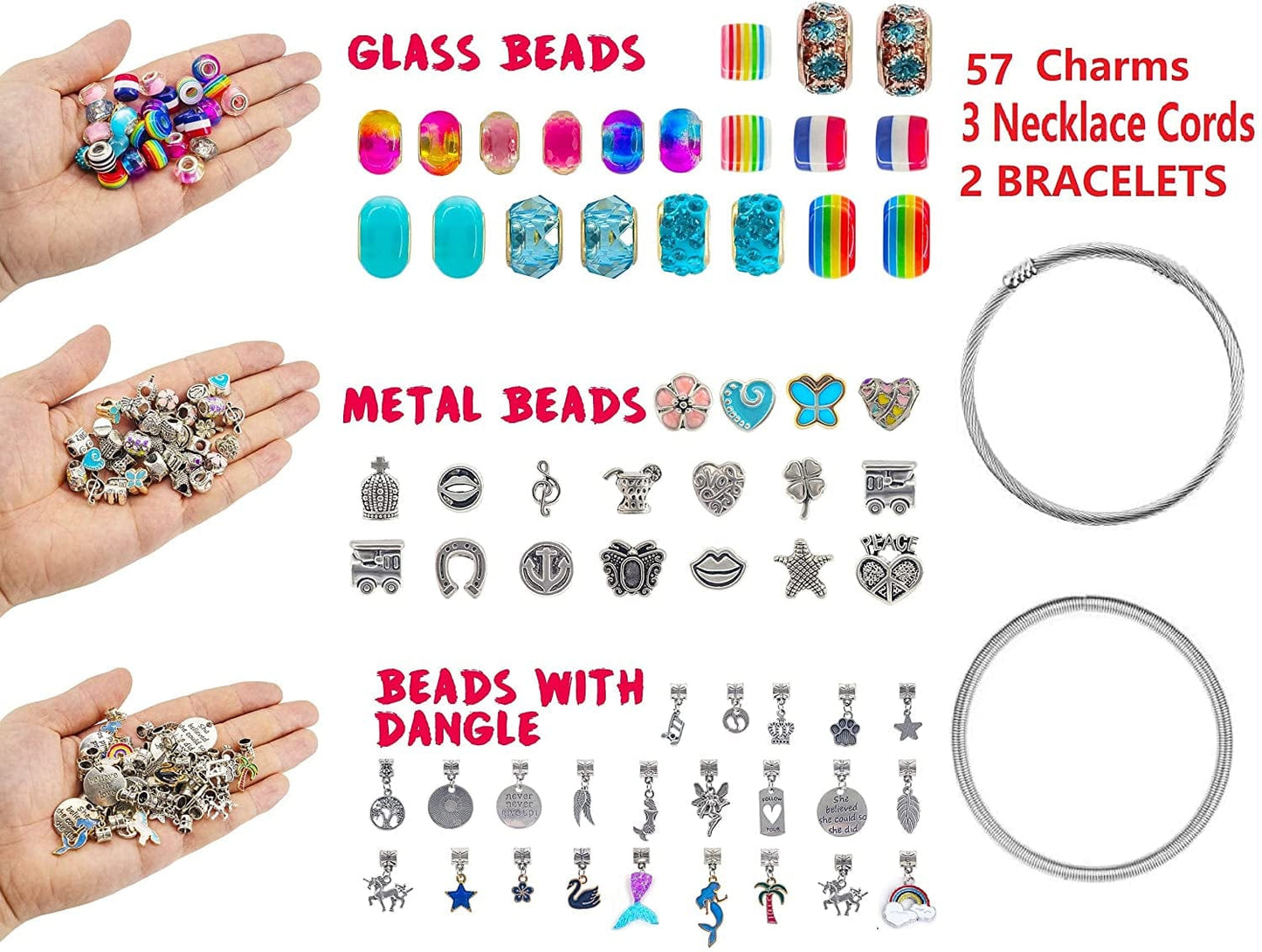 Charm Bracelet Making Kit,Jewelry Making Supplies Beads,Unicorn/Mermaid Crafts Gifts Set for Girls Teens Age 8-12