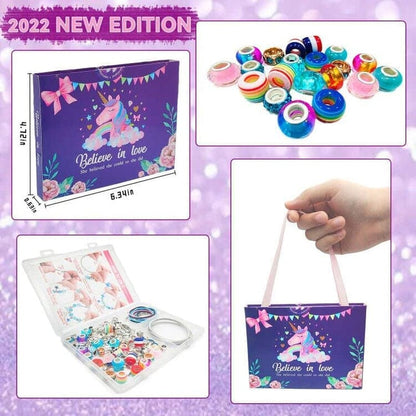 Charm Bracelet Making Kit,Jewelry Making Supplies Beads,Unicorn/Mermaid Crafts Gifts Set for Girls Teens Age 8-12