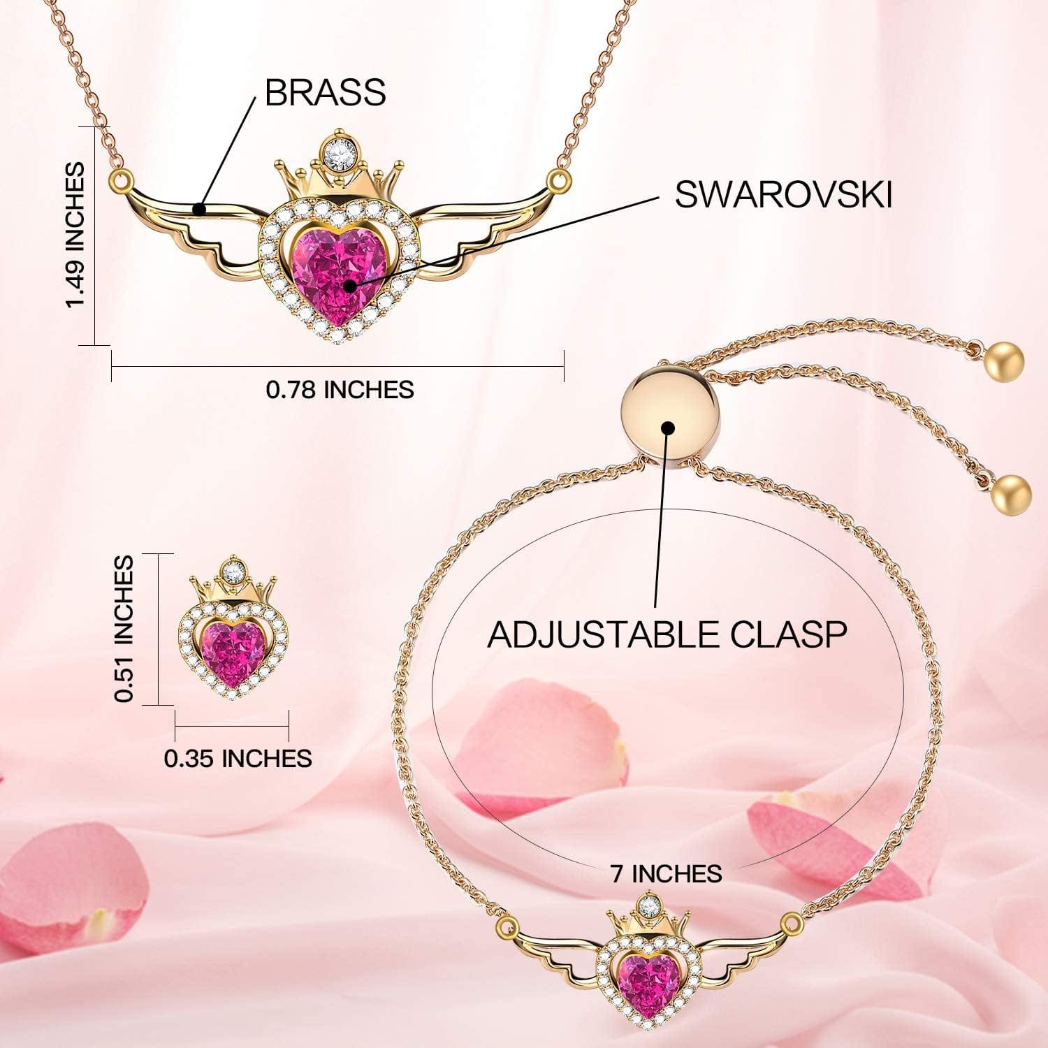Charming Nobile Crystal Jewelry Sets with Sapphire Blue Necklace 18K White Gold Bracelet Earrings for Women