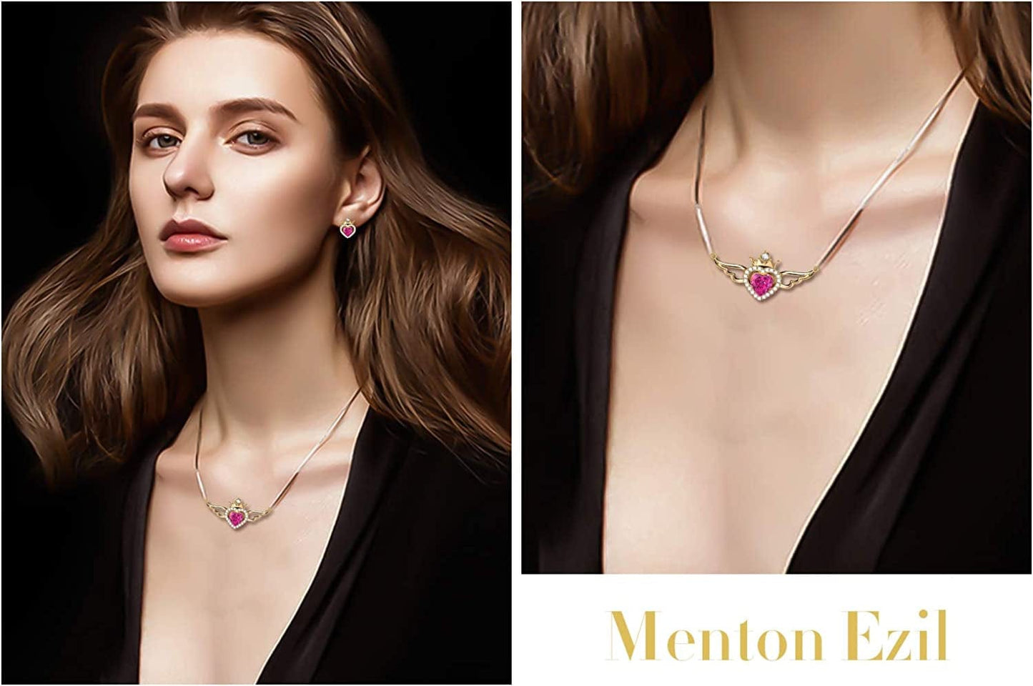 Charming Nobile Crystal Jewelry Sets with Sapphire Blue Necklace 18K White Gold Bracelet Earrings for Women