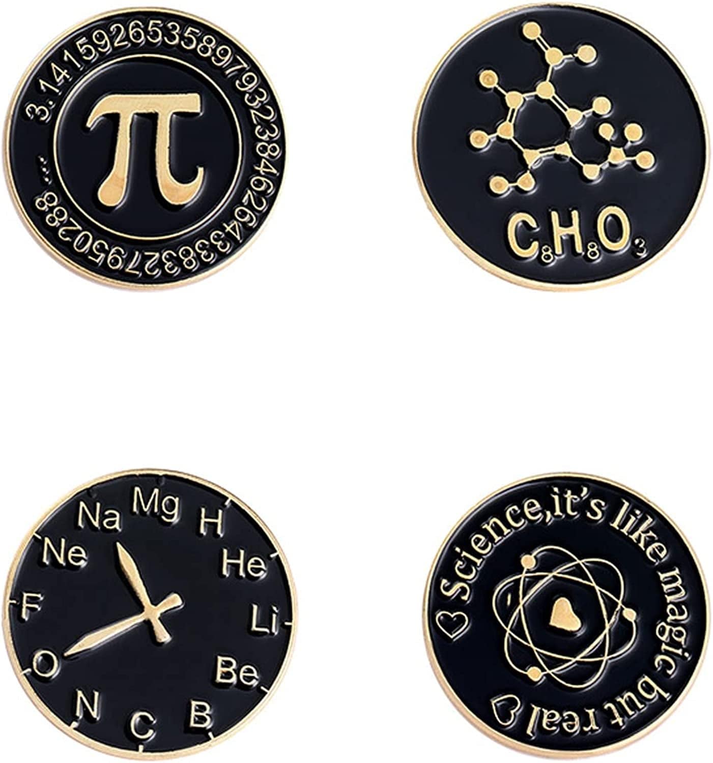 Chill Pill Pin Girls' Brooches Women'S Brooches & Pins Medical Jewelry Enamel Brooch Set Nurse Doctor Graduation Medical Student for Woman Chemistry Brooch（2 Pieces ） Math Pi Alarm Clock Chemistry Brooch